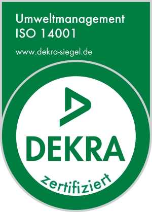 DEKRA-zertifiziert: Umweltmangement ISO 14001"